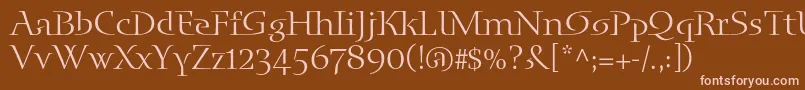 フォントBlueislandstd – 茶色の背景にピンクのフォント