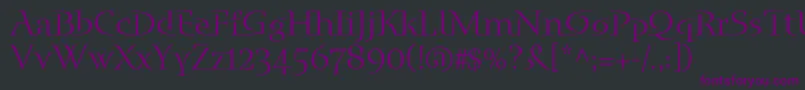 Blueislandstd-Schriftart – Violette Schriften auf schwarzem Hintergrund