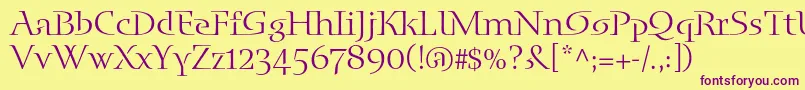 Blueislandstd Font – Purple Fonts on Yellow Background