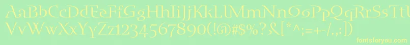 Czcionka Blueislandstd – żółte czcionki na zielonym tle