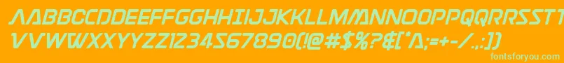 Discotechiabold Font – Green Fonts on Orange Background