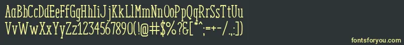 フォントEnyoSlabMedium – 黒い背景に黄色の文字