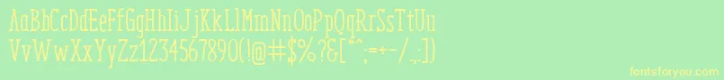 フォントEnyoSlabMedium – 黄色の文字が緑の背景にあります