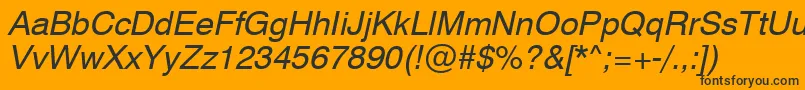 Swiss721ObliqueSwa Font – Black Fonts on Orange Background