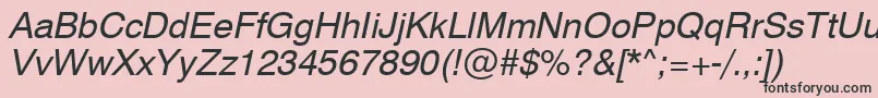 フォントSwiss721ObliqueSwa – ピンクの背景に黒い文字