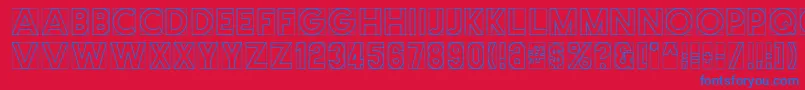 Cutmeout Font – Blue Fonts on Red Background