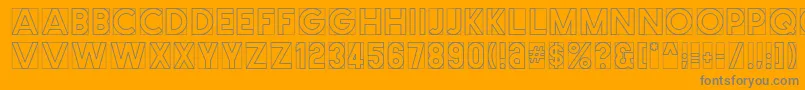 Cutmeout Font – Gray Fonts on Orange Background