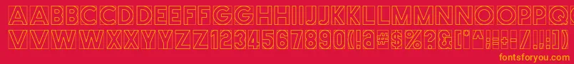 Cutmeout Font – Orange Fonts on Red Background