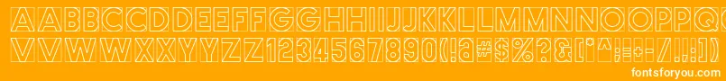 Cutmeout Font – White Fonts on Orange Background