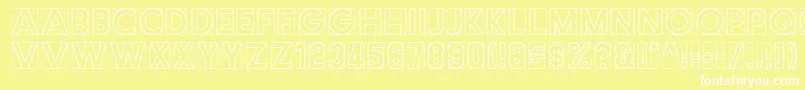 Cutmeout Font – White Fonts on Yellow Background