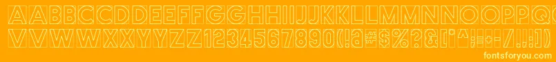 Cutmeout Font – Yellow Fonts on Orange Background