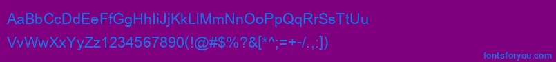 フォントCordiaupcBold – 紫色の背景に青い文字