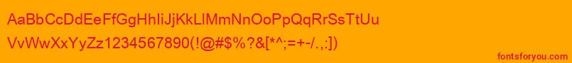 フォントCordiaupcBold – オレンジの背景に赤い文字