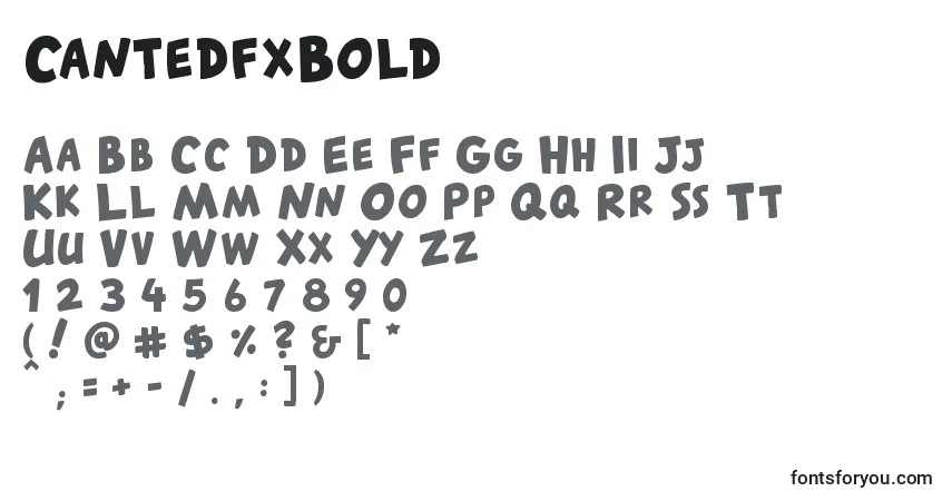 Schriftart CantedfxBold – Alphabet, Zahlen, spezielle Symbole