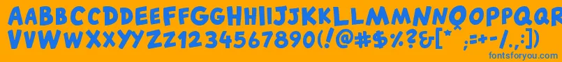 CantedfxBold-Schriftart – Blaue Schriften auf orangefarbenem Hintergrund