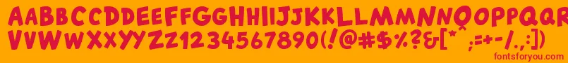 CantedfxBold-Schriftart – Rote Schriften auf orangefarbenem Hintergrund