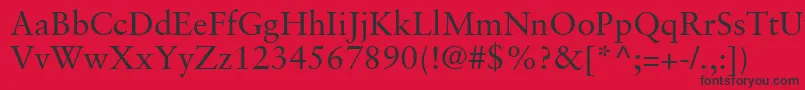 GaramondRetrospectiveSsi Font – Black Fonts on Red Background