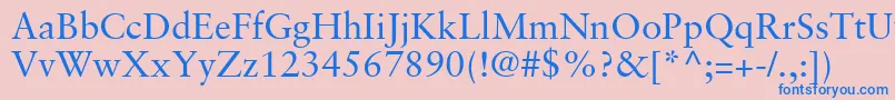 GaramondRetrospectiveSsi Font – Blue Fonts on Pink Background