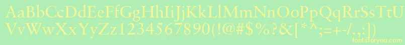 GaramondRetrospectiveSsi Font – Yellow Fonts on Green Background