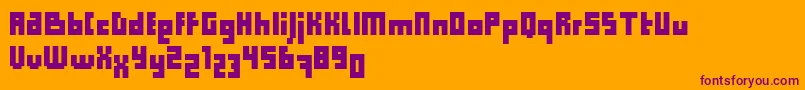 ComputerAidCondensedDker Font – Purple Fonts on Orange Background