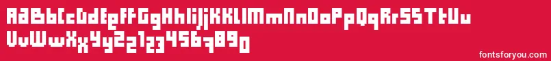 Czcionka ComputerAidCondensedDker – białe czcionki na czerwonym tle