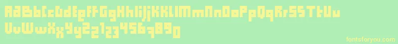 フォントComputerAidCondensedDker – 黄色の文字が緑の背景にあります