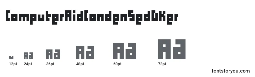 Размеры шрифта ComputerAidCondensedDker