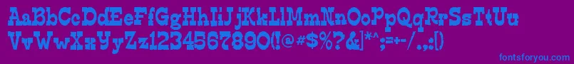 フォントEdmundsdistressedRegular – 紫色の背景に青い文字