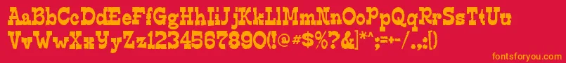 EdmundsdistressedRegular Font – Orange Fonts on Red Background