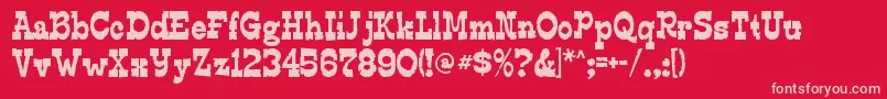 EdmundsdistressedRegular Font – Pink Fonts on Red Background