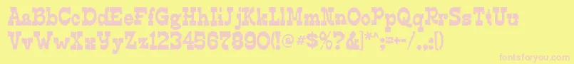 EdmundsdistressedRegular Font – Pink Fonts on Yellow Background