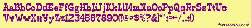 EdmundsdistressedRegular-Schriftart – Violette Schriften auf gelbem Hintergrund