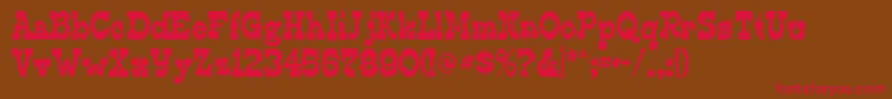 EdmundsdistressedRegular Font – Red Fonts on Brown Background