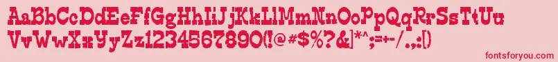 EdmundsdistressedRegular Font – Red Fonts on Pink Background