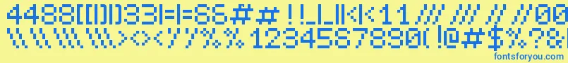 Leetspeak Font – Blue Fonts on Yellow Background