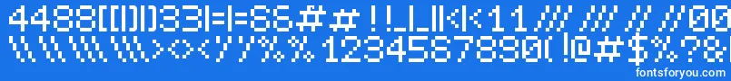 Leetspeak-Schriftart – Weiße Schriften auf blauem Hintergrund