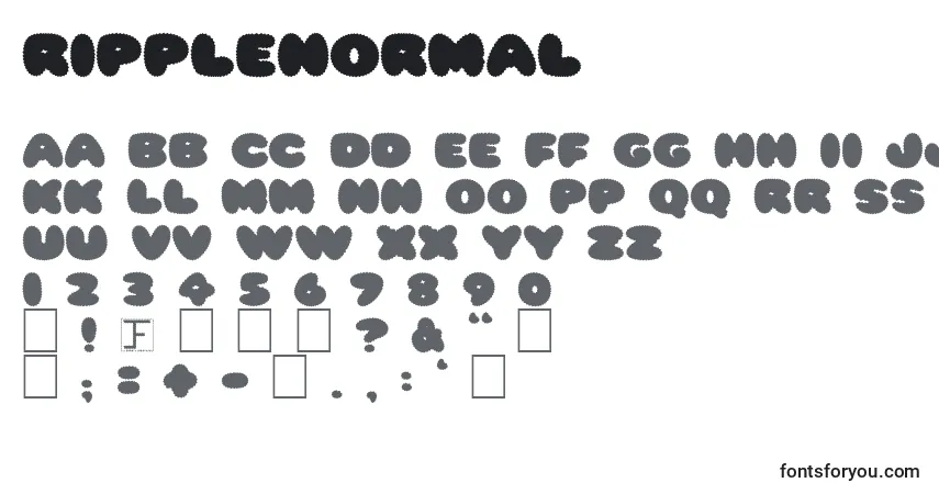 A fonte RippleNormal – alfabeto, números, caracteres especiais