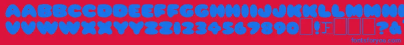Czcionka RippleNormal – niebieskie czcionki na czerwonym tle