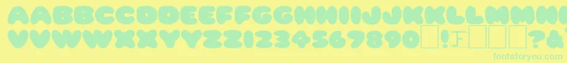 RippleNormal Font – Green Fonts on Yellow Background