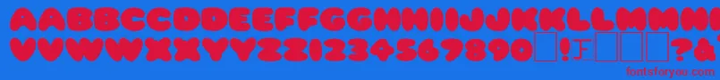 RippleNormal Font – Red Fonts on Blue Background