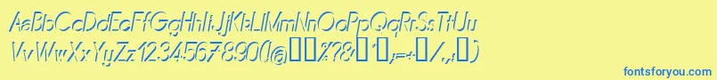 Mirai Font – Blue Fonts on Yellow Background