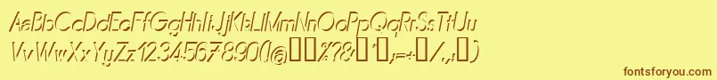 Mirai-fontti – ruskeat fontit keltaisella taustalla