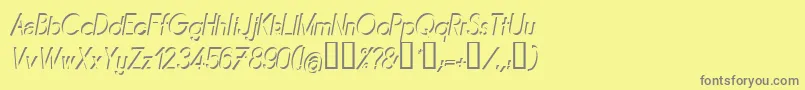 Mirai-fontti – harmaat kirjasimet keltaisella taustalla