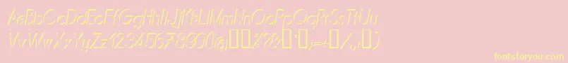 Mirai-fontti – keltaiset fontit vaaleanpunaisella taustalla