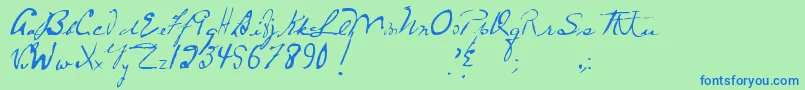 MtfFrozenSolid Font – Blue Fonts on Green Background
