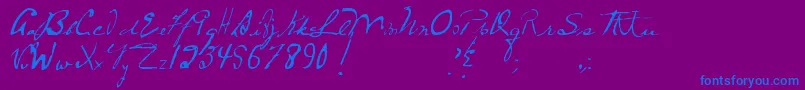 MtfFrozenSolid-Schriftart – Blaue Schriften auf violettem Hintergrund