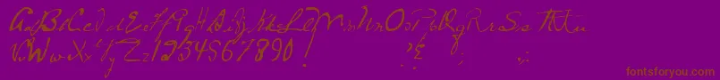 Czcionka MtfFrozenSolid – brązowe czcionki na fioletowym tle