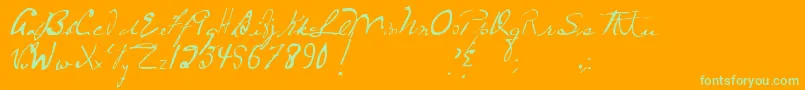 MtfFrozenSolid Font – Green Fonts on Orange Background