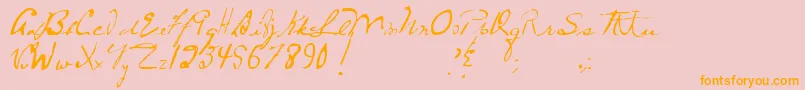 MtfFrozenSolid-Schriftart – Orangefarbene Schriften auf rosa Hintergrund