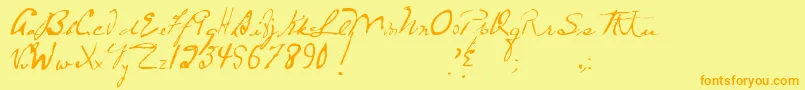 MtfFrozenSolid Font – Orange Fonts on Yellow Background